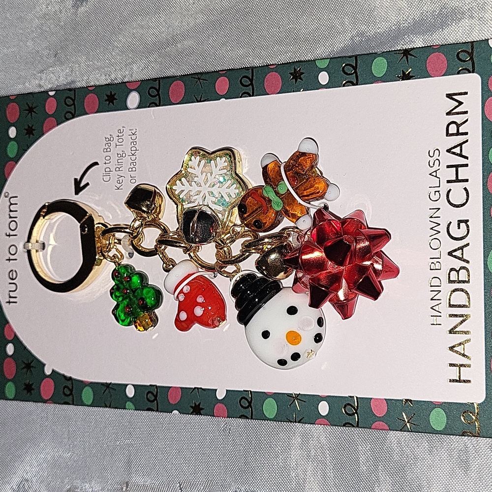 True to Form Hand Blown Glass Handbag Charm Christmas Brand New HL Ls